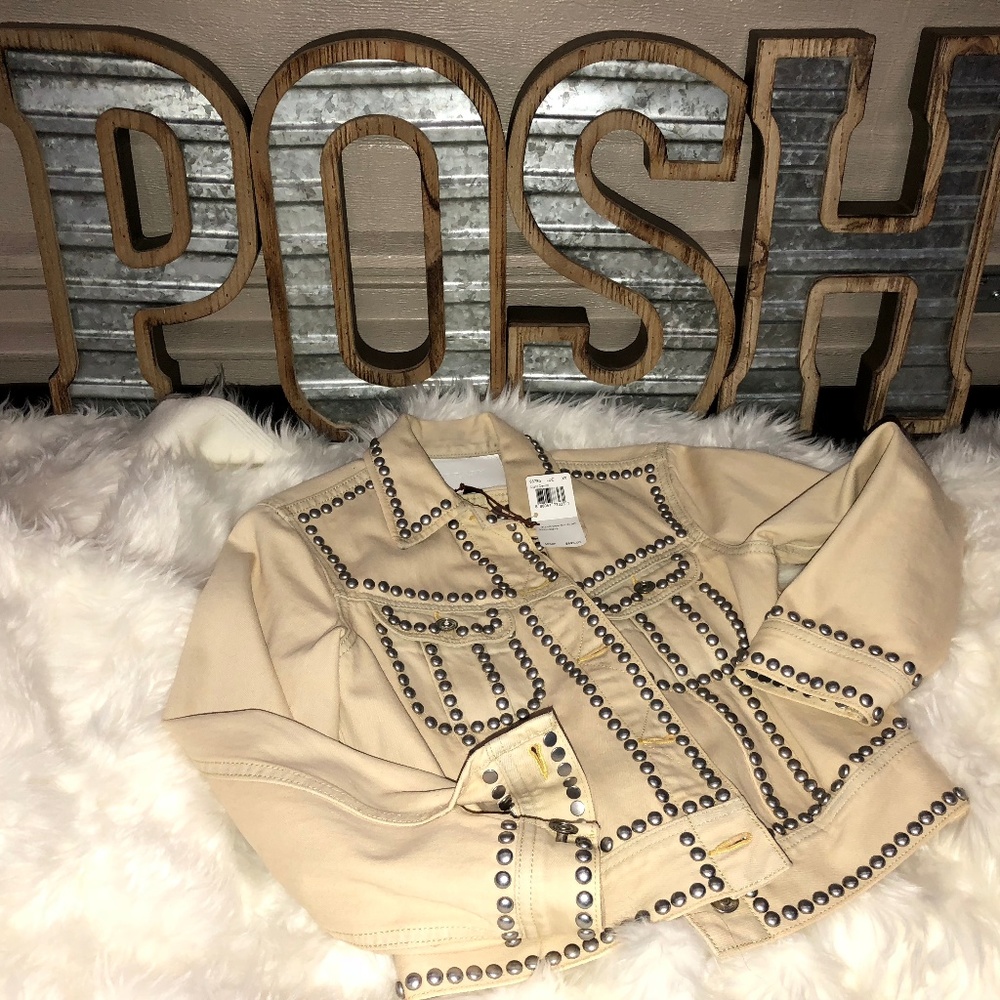 Coach Studded Distresses Denim Jacket